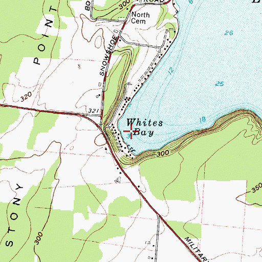 Topographic Map of Whites Bay, NY