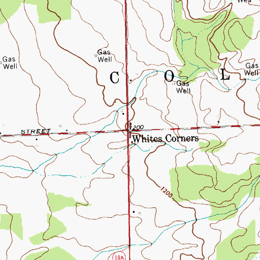 Topographic Map of Whites Corners, NY