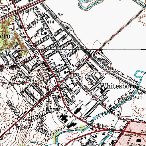 Topographic Map of Whitesboro, NY