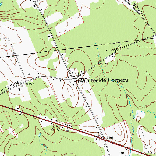Topographic Map of Whiteside Corners, NY