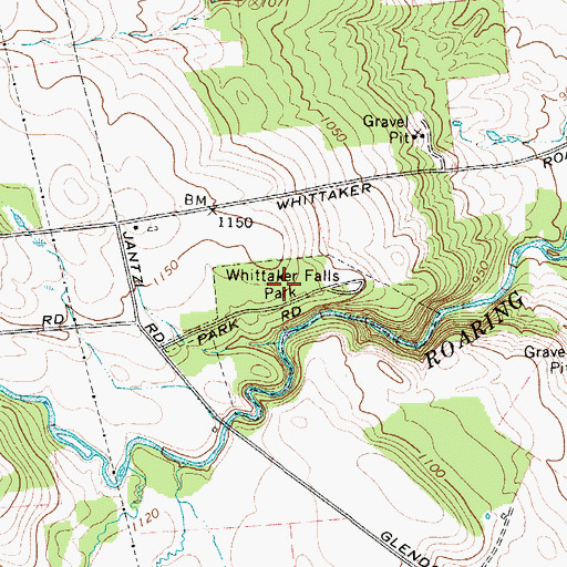 Topographic Map of Whittaker Falls Park, NY