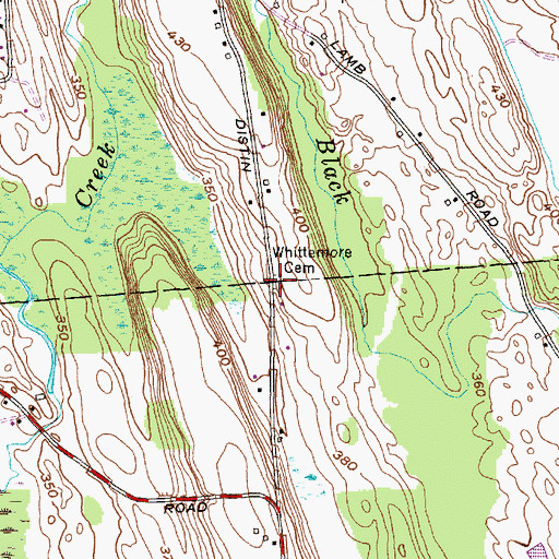 Topographic Map of Whittemore Cemetery, NY
