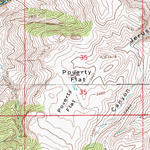 Topographic Map of Poverty Flat, AZ