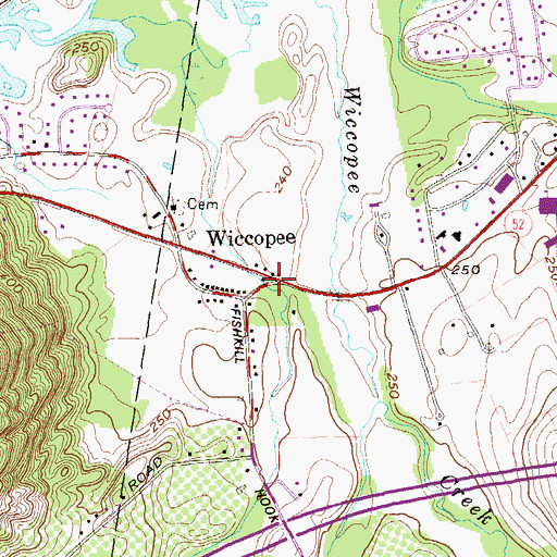 Topographic Map of Wiccopee, NY