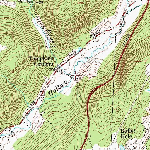 Topographic Map of Wiccopee Brook, NY