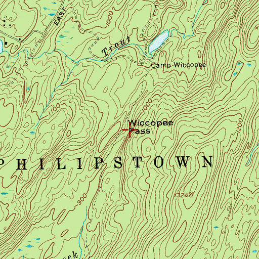 Topographic Map of Wiccopee Pass, NY
