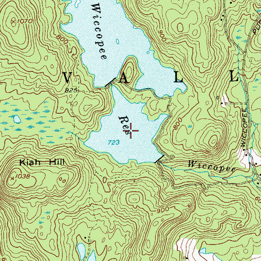 Topographic Map of Wiccopee Reservoir, NY