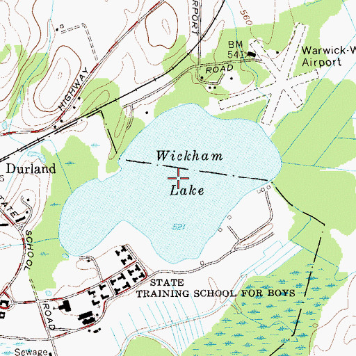 Topographic Map of Wickham Lake, NY