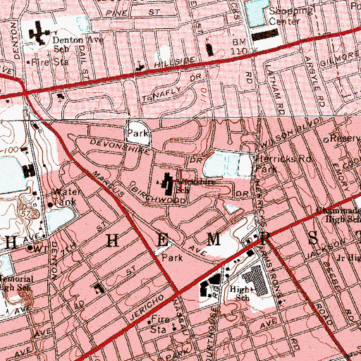 Topographic Map of Wickshire School, NY