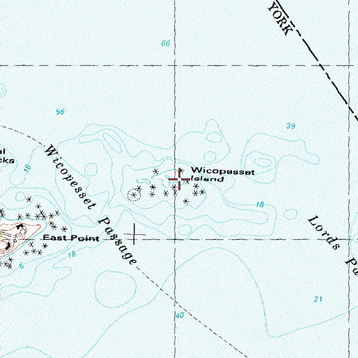 Topographic Map of Wicopesset Island, NY