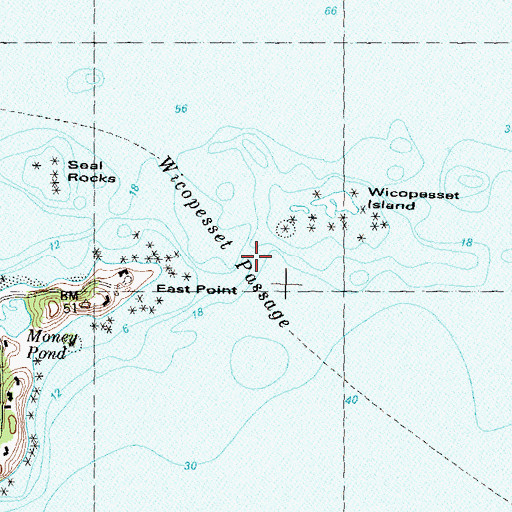 Topographic Map of Wicopesset Passage, NY