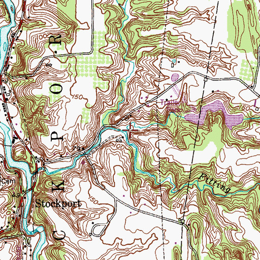 Topographic Map of Widows Creek, NY