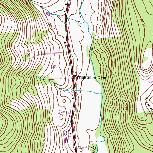 Topographic Map of Wightman Cemetery, NY