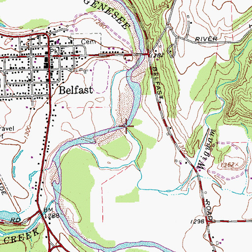 Topographic Map of Wigwam Creek, NY
