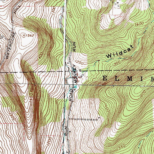 Topographic Map of Wildcat Hollow, NY