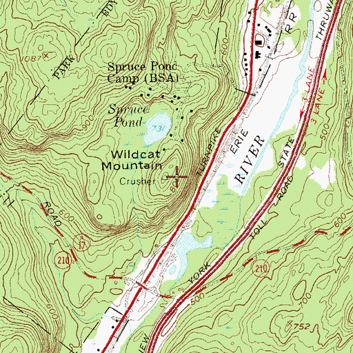 Topographic Map of Wildcat Mountain, NY