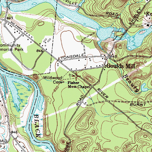 Topographic Map of Wildwood Cemetery, NY