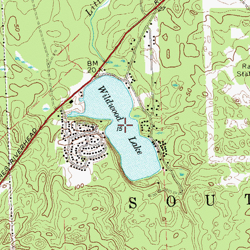 Topographic Map of Wildwood Lake, NY