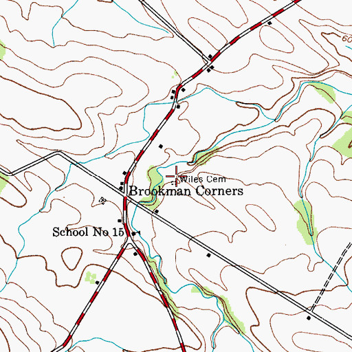 Topographic Map of Wiles Cemetery, NY