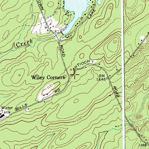 Topographic Map of Wiley Corners, NY