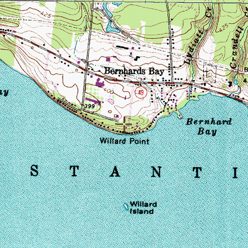 Topographic Map of Willard Point, NY