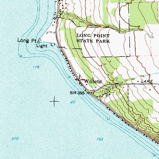 Topographic Map of Willets, NY