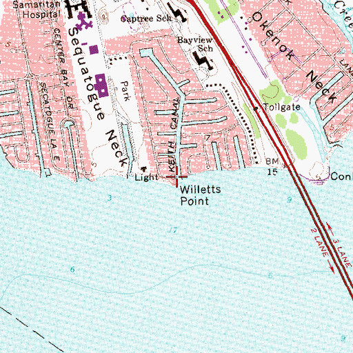 Topographic Map of Willetts Point, NY