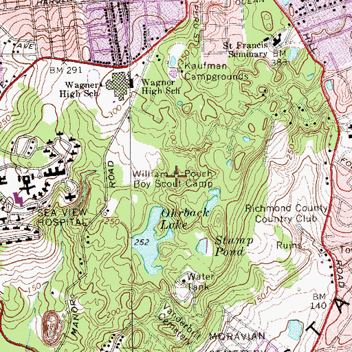 Topographic Map of William H Pouch Boy Scout Camp, NY
