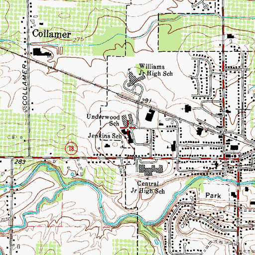 Topographic Map of Merton Williams Middle School, NY