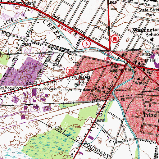 Topographic Map of Williams Park, NY