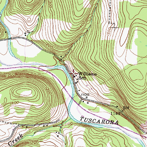 Topographic Map of Williams School (historical), NY