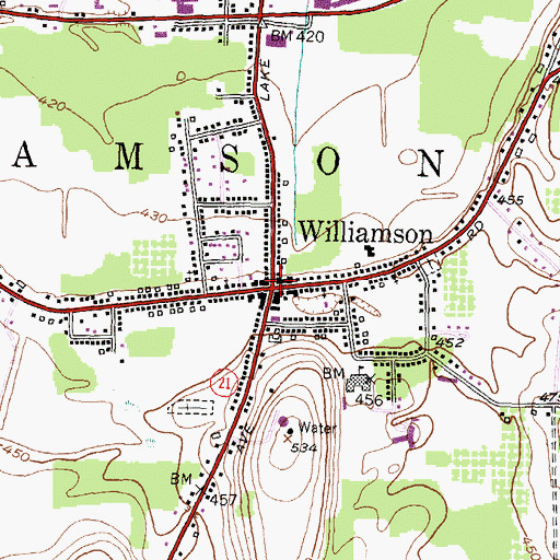 Topographic Map of Williamson, NY