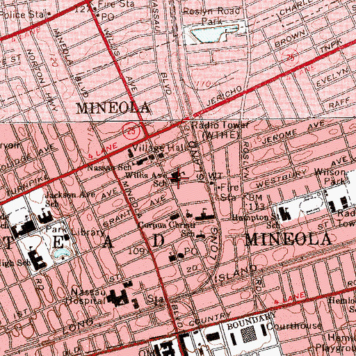 Topographic Map of Willis Avenue Elementary School, NY