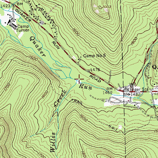 Topographic Map of Willis Creek, NY