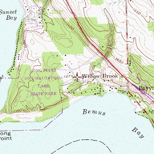 Topographic Map of Willow Brook, NY