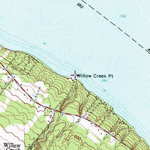 Topographic Map of Willow Creek, NY