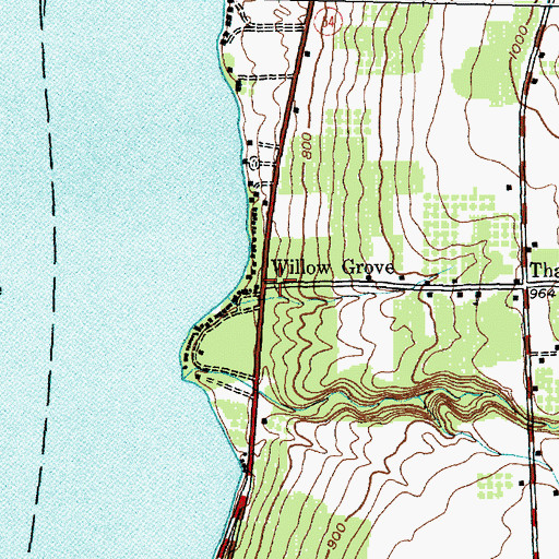 Topographic Map of Willow Grove, NY