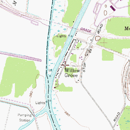 Topographic Map of Willow Grove, NY