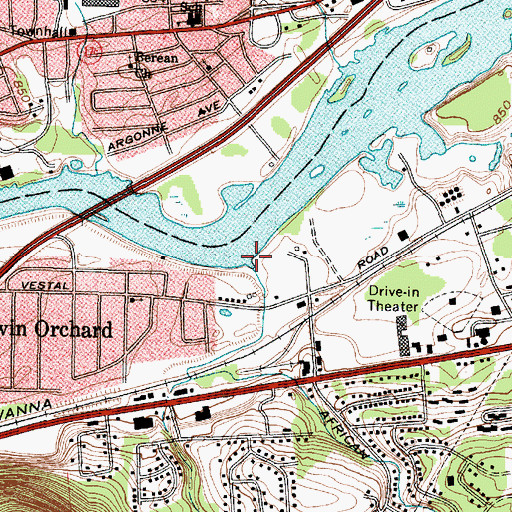 Topographic Map of Willow Run, NY