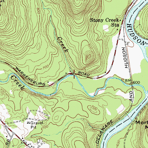 Topographic Map of Wills Creek, NY
