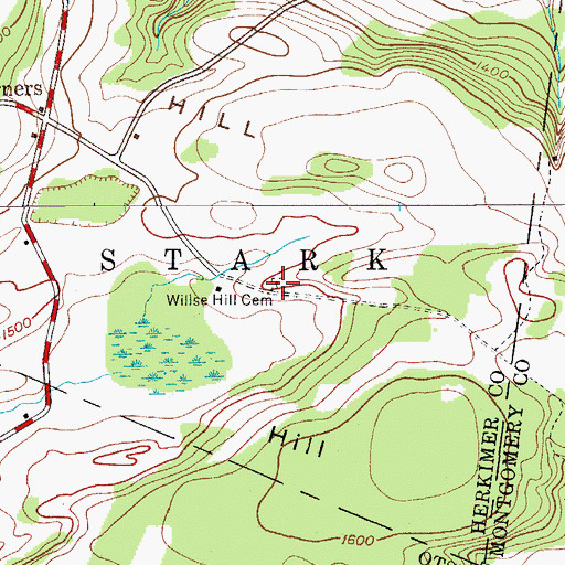 Topographic Map of Willse Hill Cemetery, NY