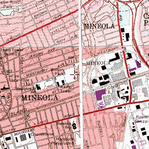 Topographic Map of Wilson Park, NY