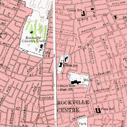Topographic Map of Francis F Wilson Elementary School, NY