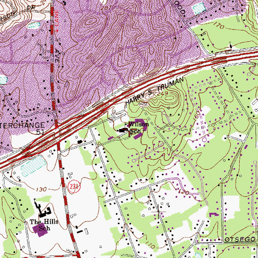 Topographic Map of Wilson School, NY