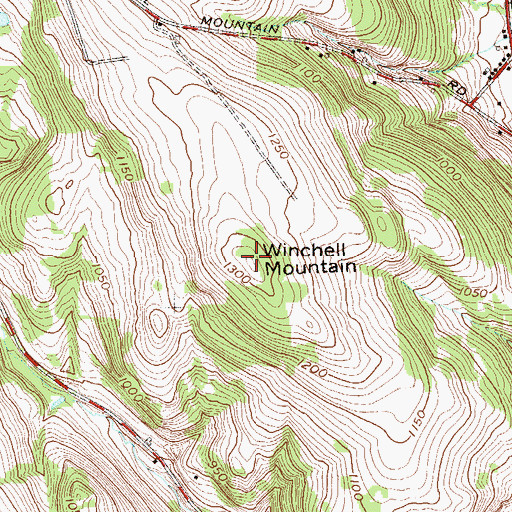 Topographic Map of Winchell Mountain, NY