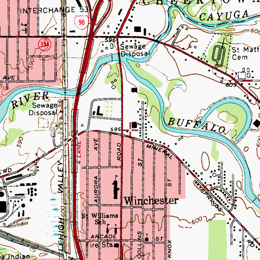 Topographic Map of Winchester, NY