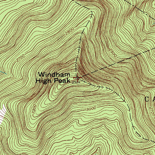 Topographic Map of Windham High Peak, NY