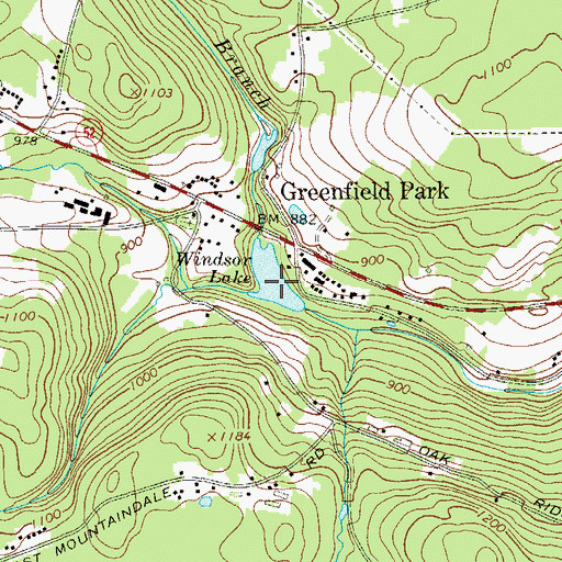 Topographic Map of Windsor Lake, NY