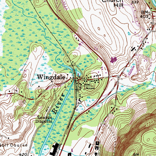 Topographic Map of Wingdale, NY