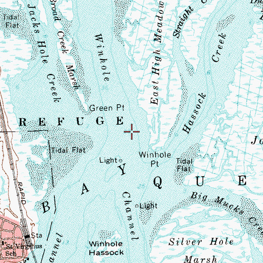 Topographic Map of Winhole Channel, NY